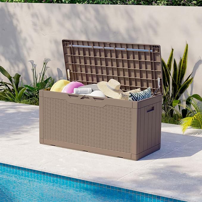 Patiolife 100 Gallon Resin Deck Box, Large Outdoor Storage Box - Image 3