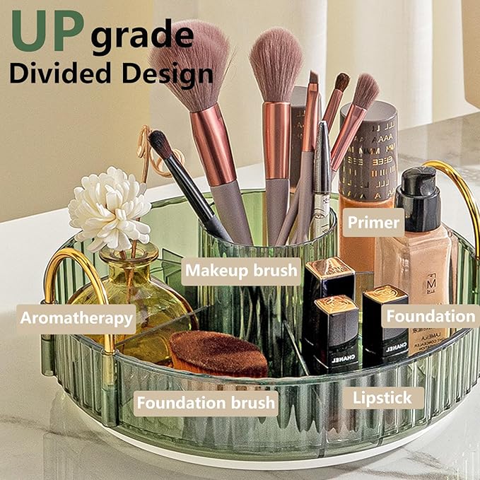 360 Rotating Makeup Organizer, 2 Tier Large Capacity Make Up Organizers and - Image 2