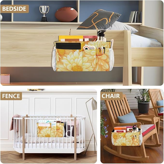 Bright Yellow Chrysanthemum Flowers and Lemon Bedside Caddy - Image 8
