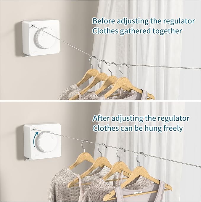 JOOM Retractable Clothesline Heavy Duty Clothes Drying Laundry Line Wall - Image 6