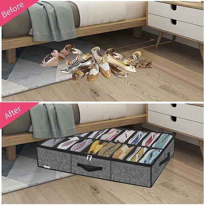 Onlyeasy Sturdy Under Bed Shoe Storage Solution Organizer - Image 3