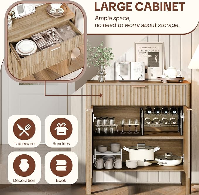 Fluted Buffet Cabinet Accent - Image 3