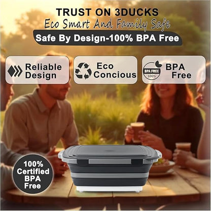 Collapsible BBQ Prep Tub 16L Black | Portable Meat Marinating Container - Image 8