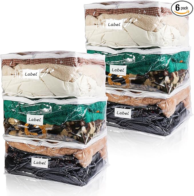 Clear Zippered Storage Bags Plastic Sweater Storage Bags by Heonay