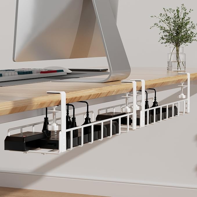 2 Pack Under Desk Tray, 31.4" No Drill Wire Management by Xpatee