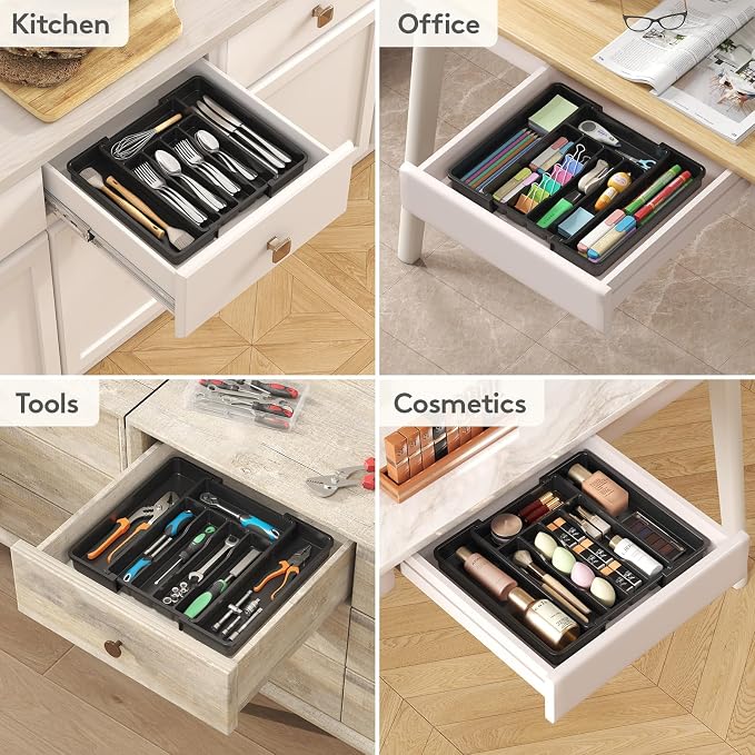 Lifewit Expandable Silverware Organizer, Plastic Utensil Tray - Image 9