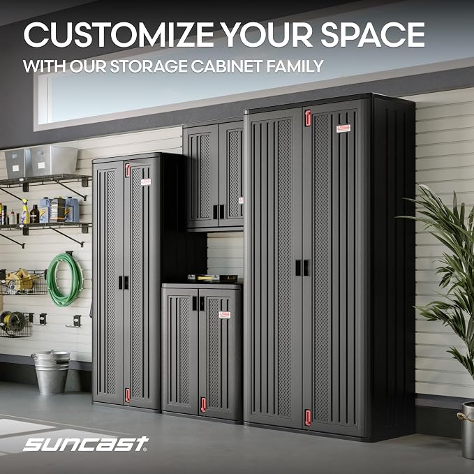 Suncast Heavy-Duty Resin Outdoor Storage Cabinet, Made in the USA - Image 9
