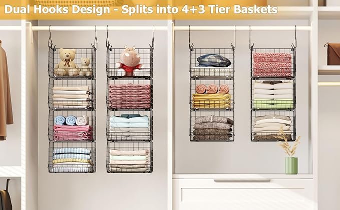 X-cosrack 7 Tier Foldable Hanging Closet Organizer and Storage, Wire Closet - Image 8