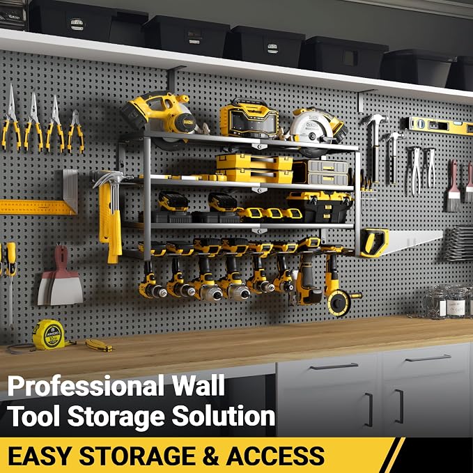 YYR 4 Layer Power Tool Organizer Wall Mount, Cordless Drill Hanger Storage Rack - Image 7