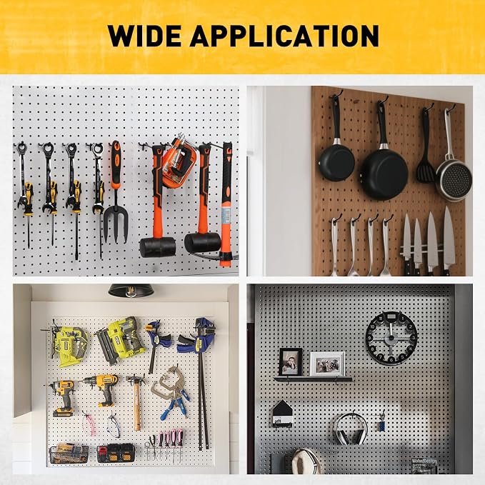 ELEAD 66-Piece 2/4/6 Inch Extra Thick Pegboard Hooks, Heavy Duty Peg Board - Image 7