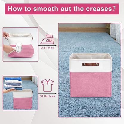 13x13 Cube Storage Bins, Collapsible Fabric Storage Box, 4 Pack Closet Baskets - Image 6