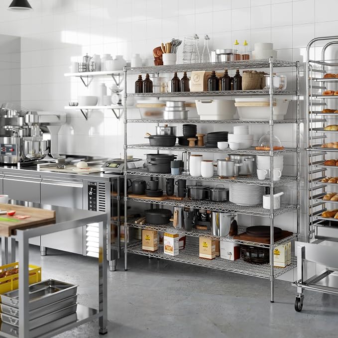 21" Deep x 60" Wide x 74" Height Wire Shelving Kit | 8-Tier | NSF Commercial - Image 2