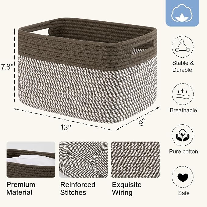 4 Pack Storage Baskets for Organizing, Woven Baskets for Shelves - Image 2