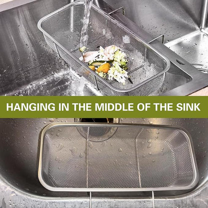 Sink Drain Strainer Basket, Stainless Steel Side Hanging Kitchen Food Waste - Image 3