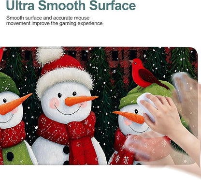 Three Snowmen Gaming Mouse Pad 31.5"x11.8"Desk Mat Anti-Slip Rubber Base & - Image 5