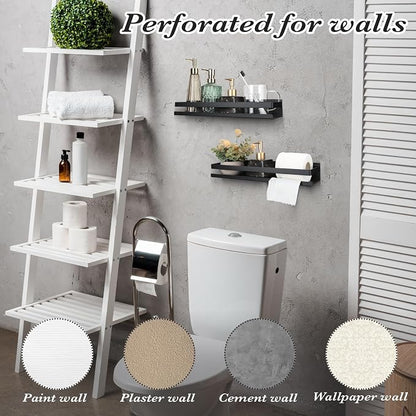Lallisa 2 Pieces Stainless Steel Shelf Bathroom Shower Floating Shelves Wall - Image 7