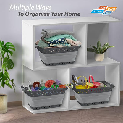 Pop & Load Collapse & Store 1 Large 25" Slim Collapsible Plastic Laundry Basket - Image 4