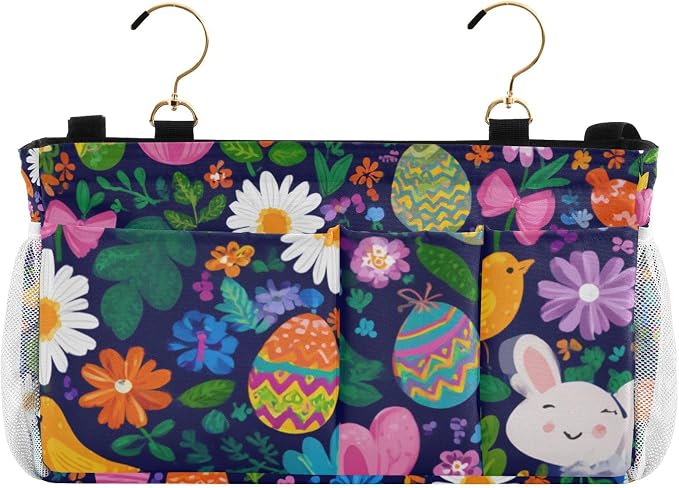 Easter Daisy Rabbit Birds Eggs Bedside Caddy by QwThum
