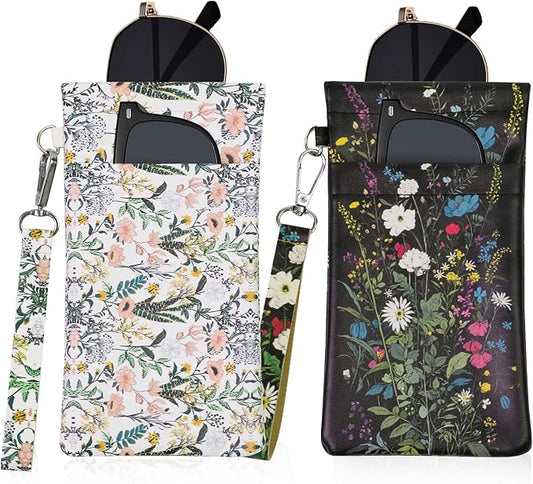 Double Eyeglass Case Soft Dual Glasses Case by FLYINGMAGE