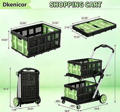 Collapsible Shopping Cart, 8-in-1 200LBS Multi Functional Utility Cart - Image 7