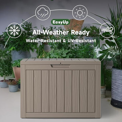 EasyUp 45 Gallon Outdoor Storage Box, Resin Waterproof UV-Resistant Deck Box - Image 4