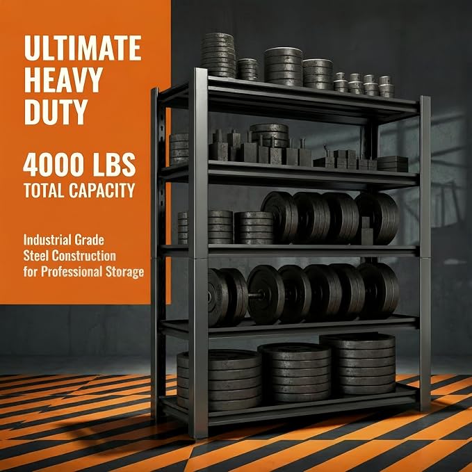 4000 LBS Heavy Duty Garage Shelving, Adjustable Boltless Steel Storage Rack - Image 3