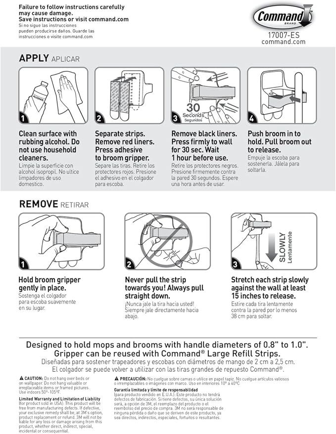 Command Broom and Mop Gripper, Organize Damage-Free - Image 10