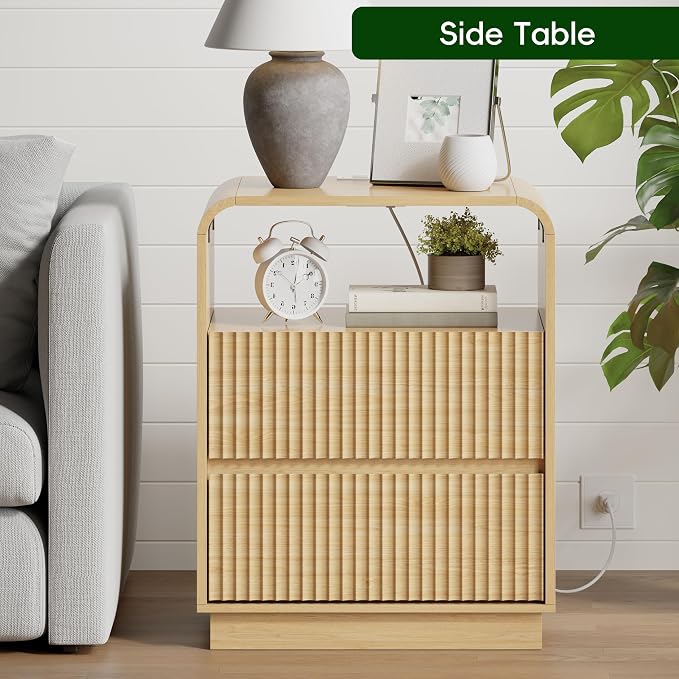Natural Oak Nightstands Set of 2 - Image 5