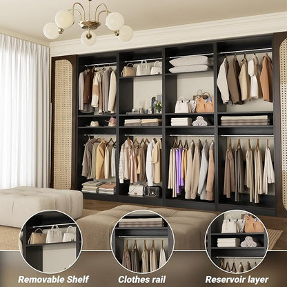 Unikito 100 Inch Large Closet System, 8.3FT Wood Closet Organizer Kit - Image 3
