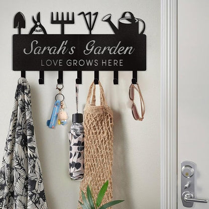 Personalized Key Holder for Wall, Custom Name Wall Mounted Black Key Hanger - Image 4