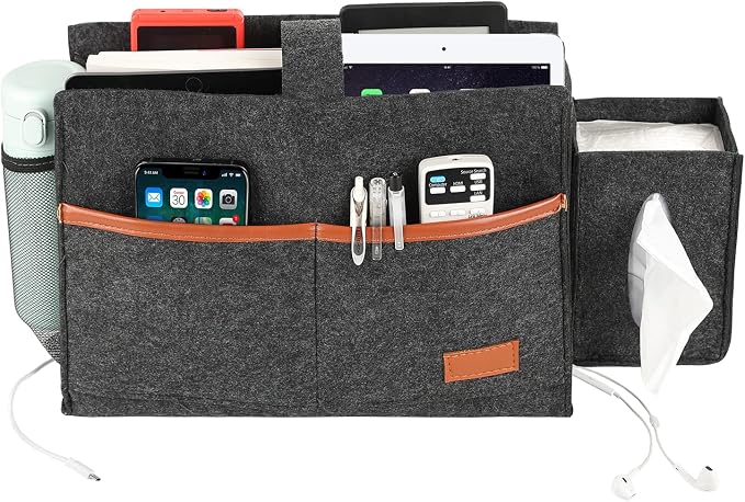 Surblue Bedside Caddy Felt Storage Organizer Hanging Bag - Image 2
