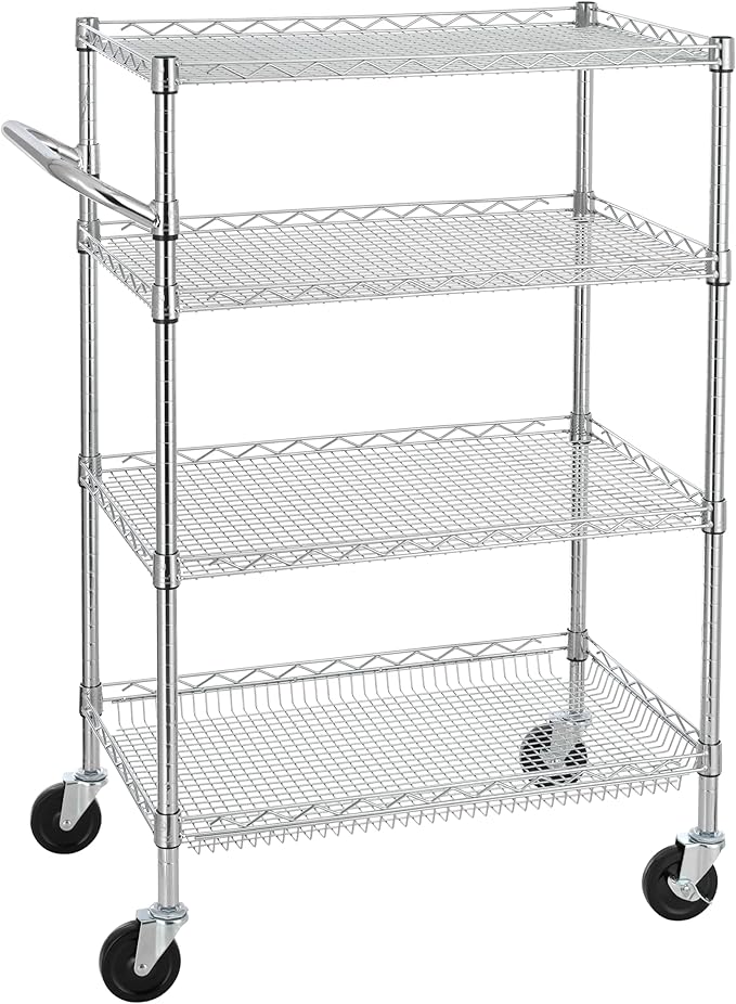 Finnhomy 4 Tier Heavy Duty Commercial Grade Rolling Cart by Finnhomy
