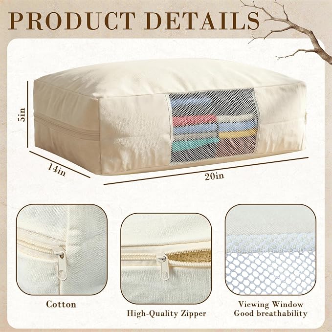 6 Pcs Cotton Sweater Storage Bag, Mesh Window Design, Moth Proof, Large Capacity - Image 2