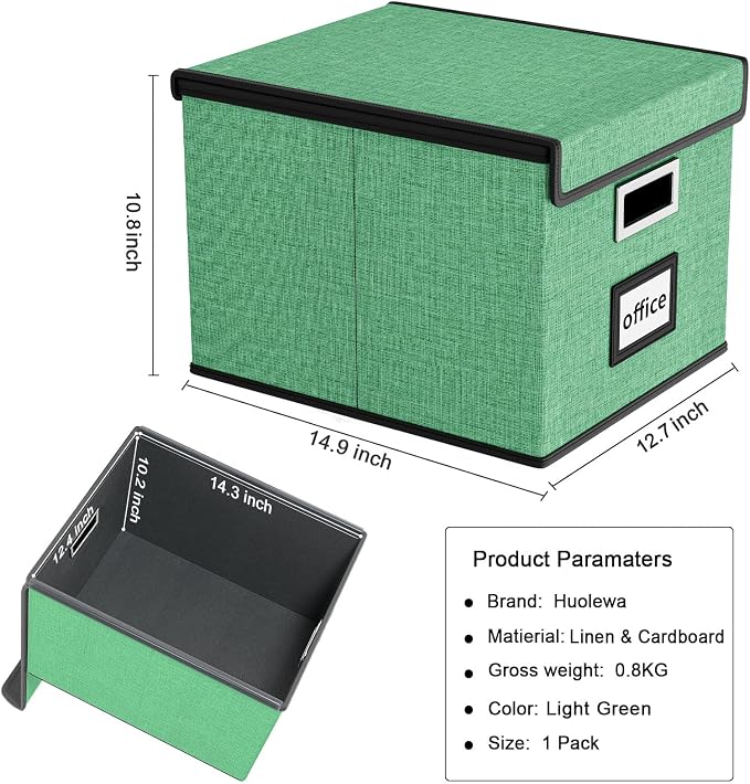 File Organizer Box with Lids, Collapsible File Folder Organizer | File Box with - Image 5