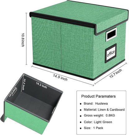 File Organizer Box with Lids, Collapsible File Folder Organizer | File Box with - Image 5