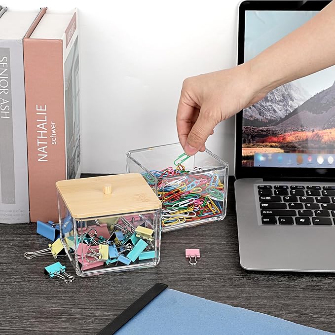 BTSKY Clear Stackable Paper Clip Holder - Image 2