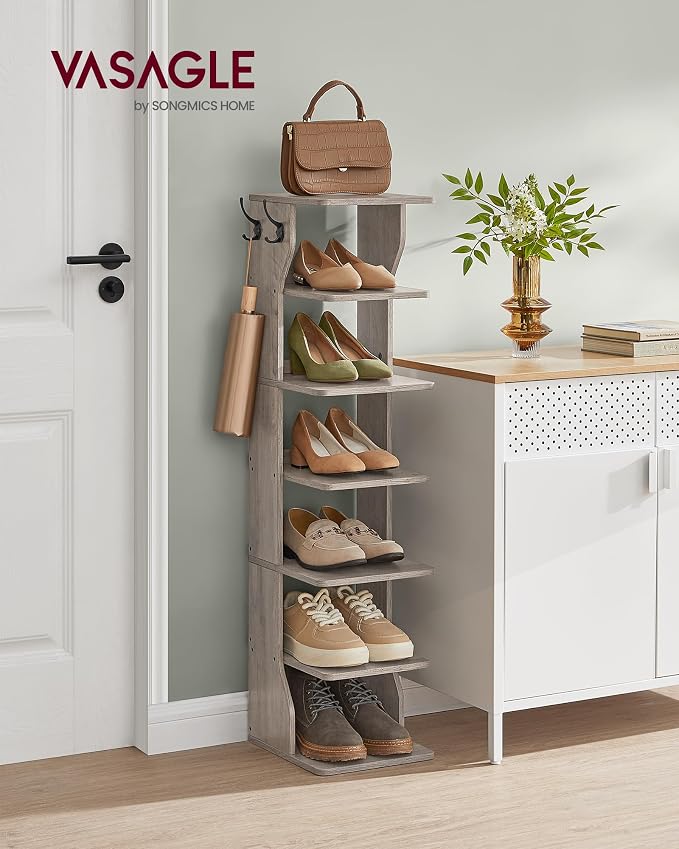 VASAGLE 7-Tier Vertical Shoe Rack, Narrow Shoe Storage Organizer - Image 2