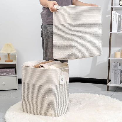 Storage Baskets for Clothes Fabric Cotton Rope Storage Basket - Image 2