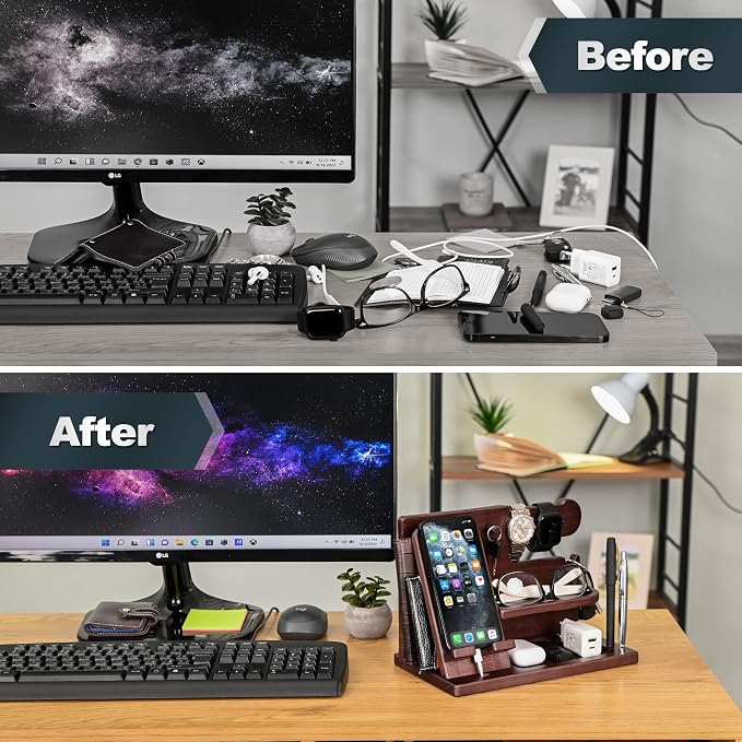 TESLYAR Wood Phone Docking Station - Image 2