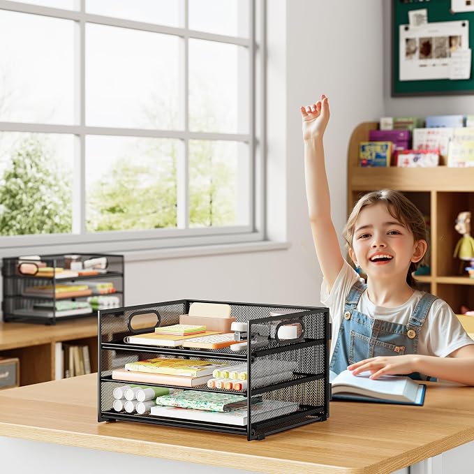 Subekyu 2-Pack 3-Tier Paper Letter Tray Organizer - Image 3