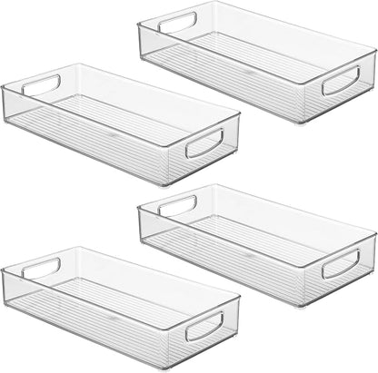 iDesign Stackable Clear Plastic Extra Long Pantry Organizers, - Image 9