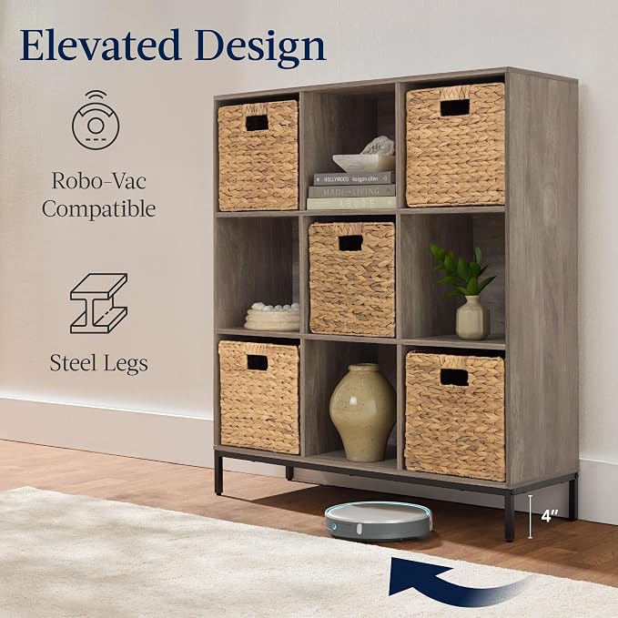 Best Choice Products 9-Cube Bookshelf, 3-Tier Wood Storage Bookcase W/Legs - Image 6