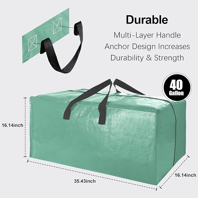 6 Pack Heavy Duty Extra Large Moving Bags W/Backpack Straps - Image 2