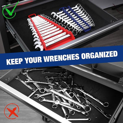 WORKPRO 4-PACK Magnetic Wrench Organizer, Flexible Gripping Teeth and Carrying - Image 6