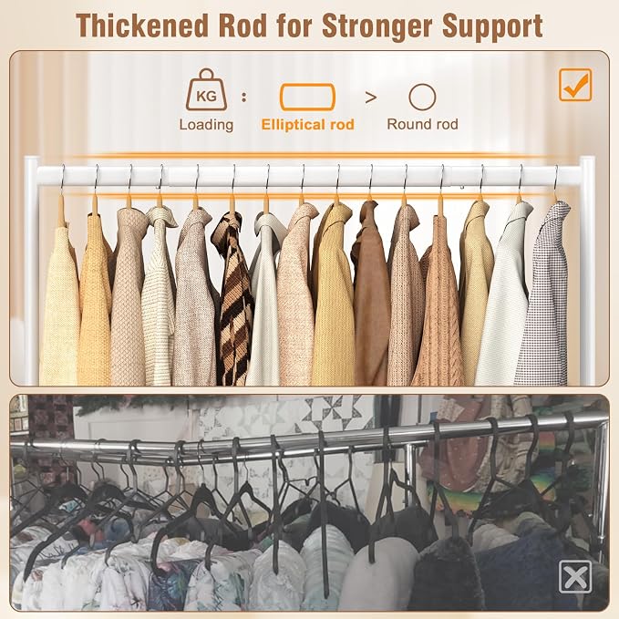 EAGMAK Heavy Duty Clothes Rack Load 420 LBS, 47.2" Long Rolling Garment Rack - Image 4