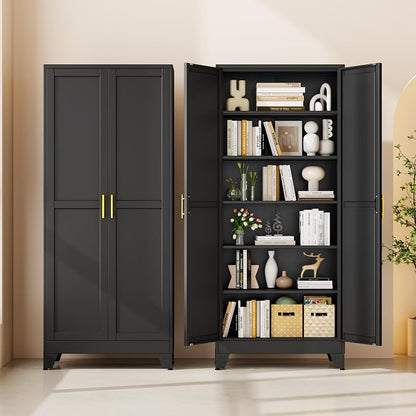 75" Black Metal Storage Cabinet - Image 9