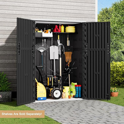 KINYING Outdoor Storage Cabinet Waterproof, 57 Cu.ft Resin Vertical Outdoor - Image 5