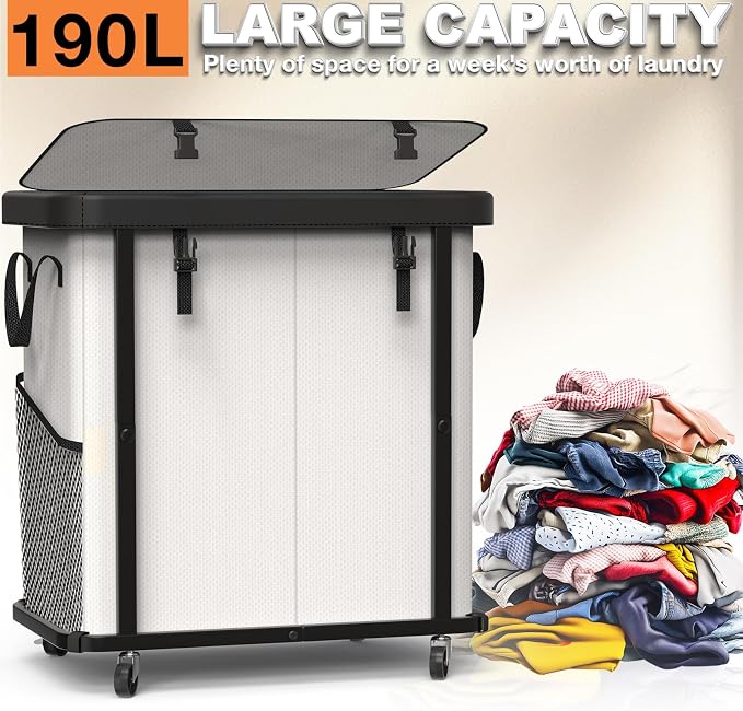 190L Large Fashion Laundry Basket - Image 3