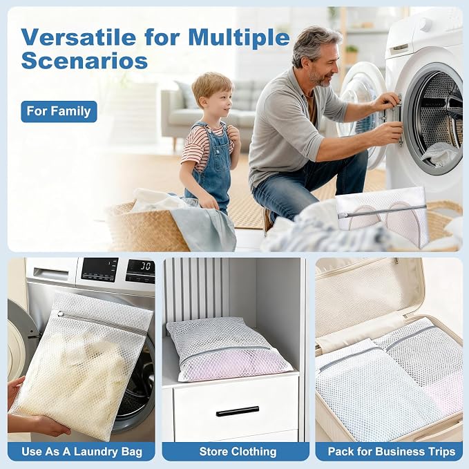 Laundry Bags Mesh Wash Bags for Delicates, Upgraded Honeycomb & Fine Mesh - Image 7