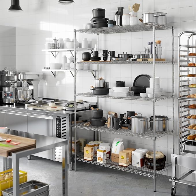 24" Deep x 54" Wide x 86" Height Wire Shelving Kit | 5-Tier | NSF Commercial - Image 7